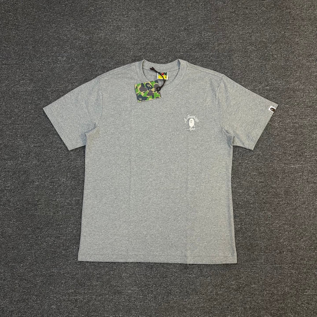 BAPE SS25 "A. Bathing Ape" Script Logo Left Chest Embroidered Oversized Heavyweight Unisex T-Shirt