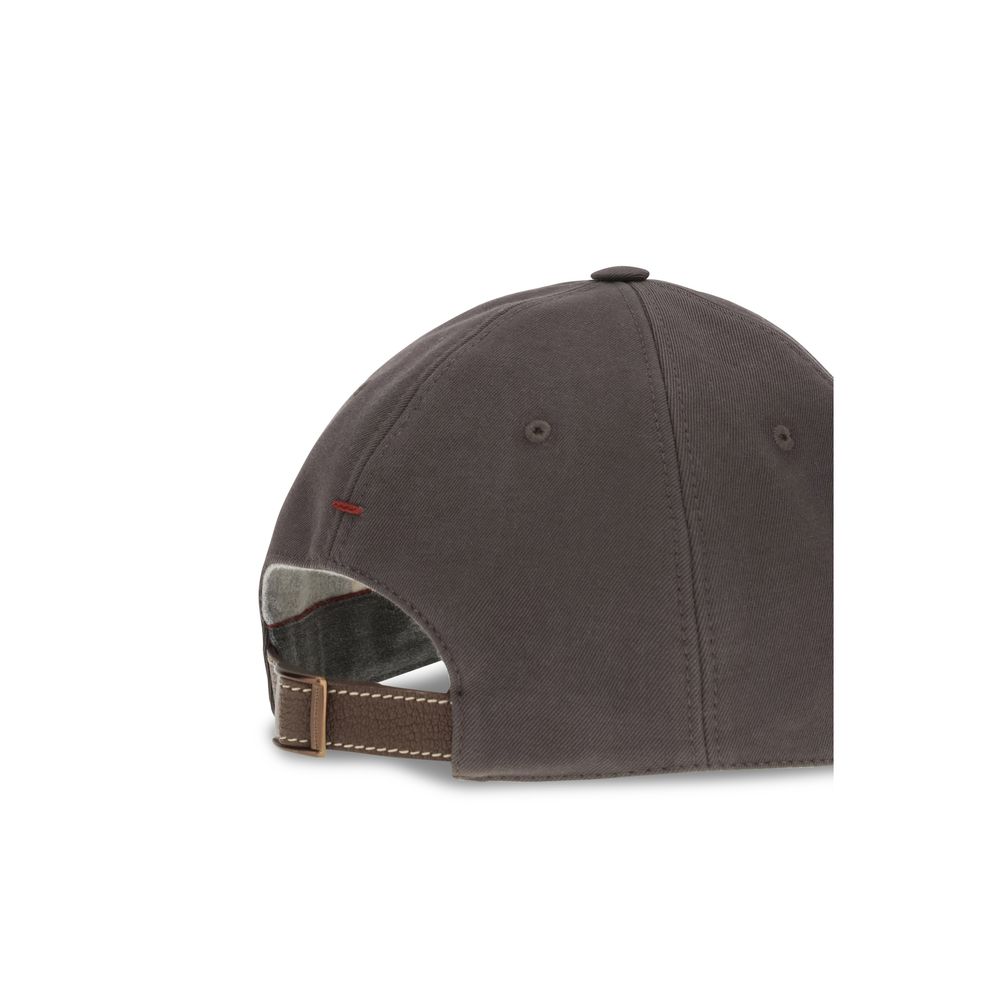 Brunello Cucinelli Brown Cotton Baseball Cap