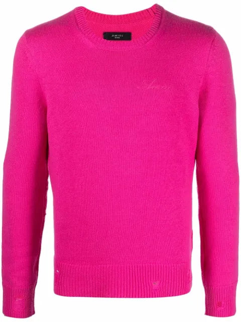 AMIRI distressed-effect cashmere jumper