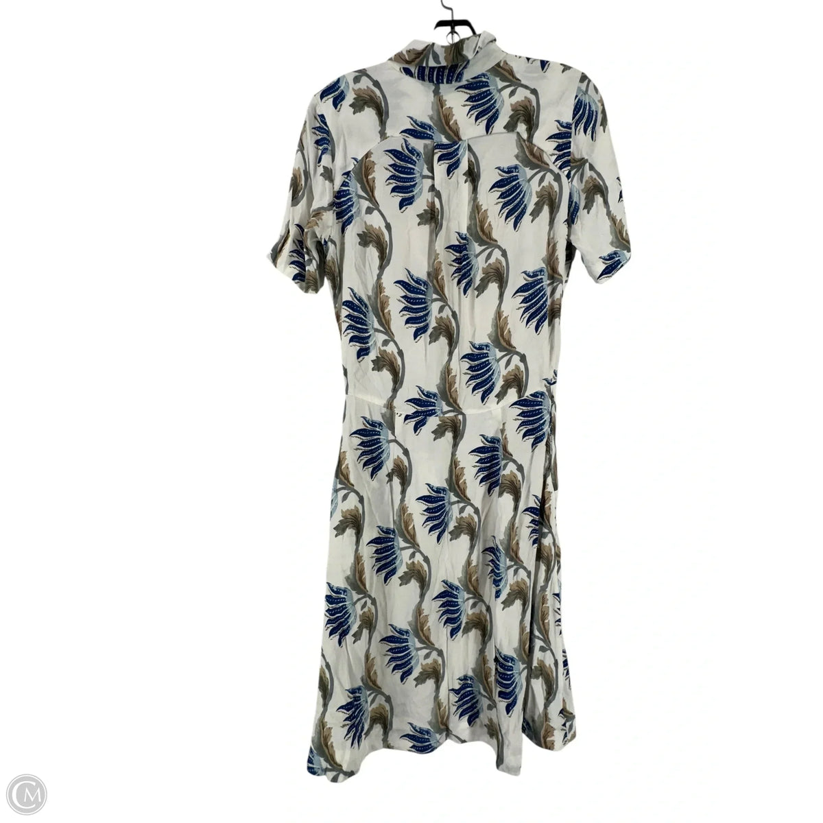 Dress Casual Midi By Clothes Mentor In Blue & Cream, Size: 6