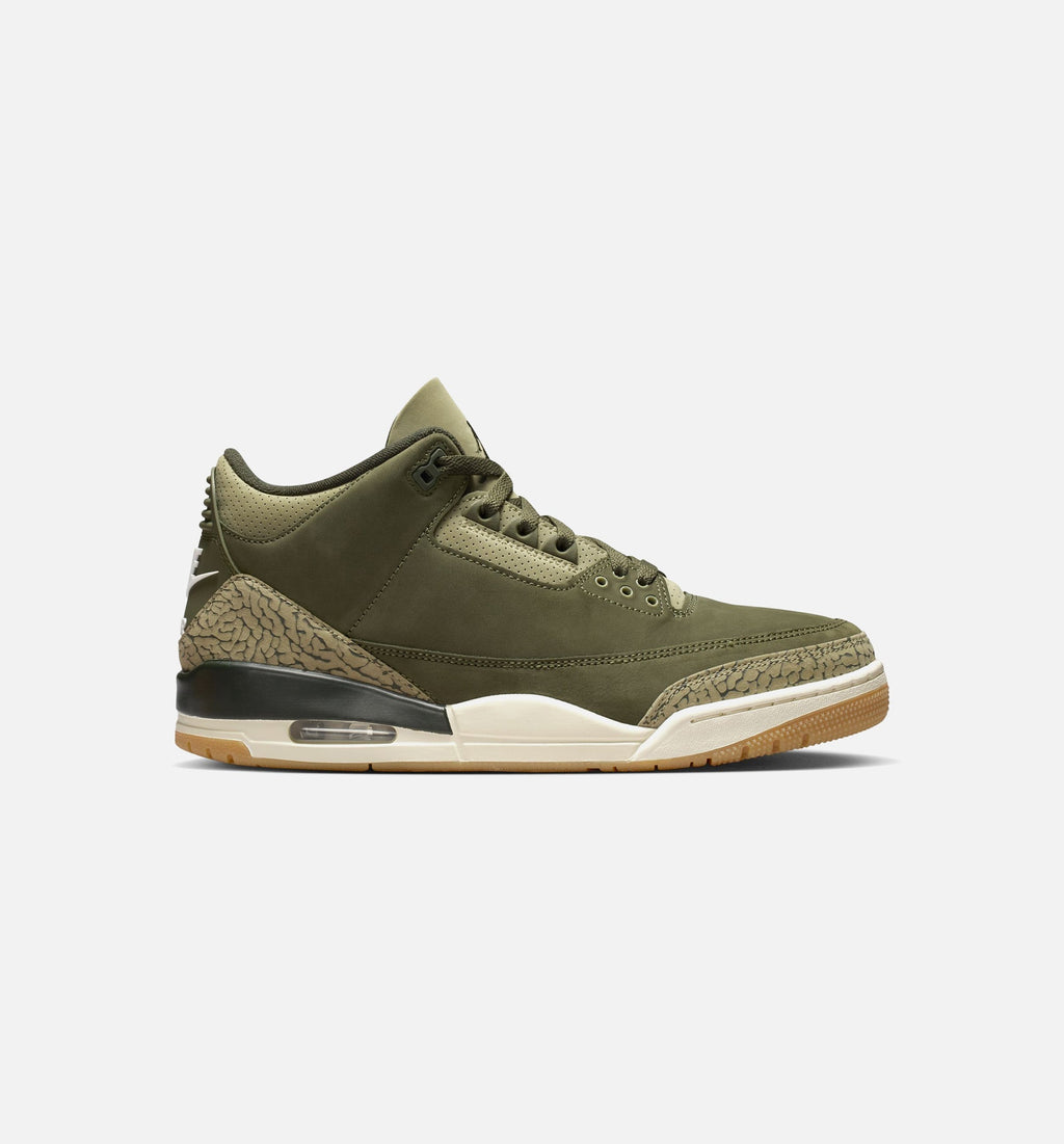 Air Jordan 3 Retro Medium Olive Men's Sneakers - Medium Olive / Sequoia / Neutral Olive / Sail / Total Crimson