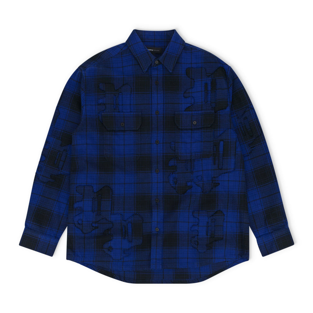BLUE PLAID FLANNEL LS SHIRT