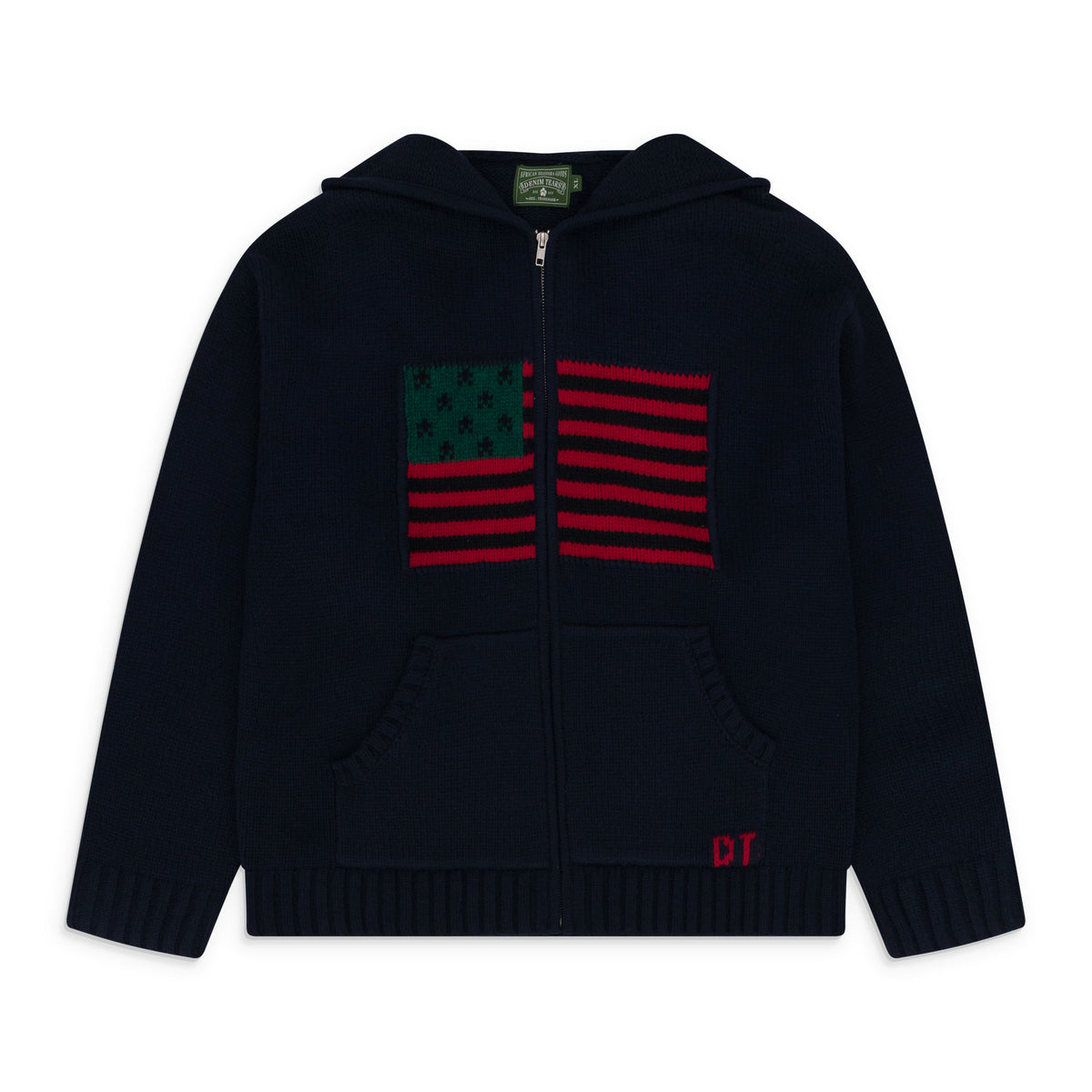 Blue Flag Zip Sweater