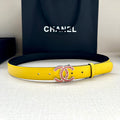 CHANEL 25S BELT 30 MM IN YELLOW CALFSKIN 616967