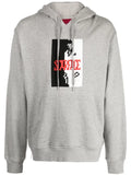 Mostly Heard Rarely Seen 8-Bit Say Hello To My Little Friend graphic-print cotton hoodie