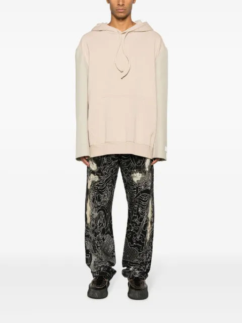 MM6 Maison Margiela logo-appliqué contrast-sleeve hoodie