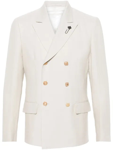 Lardini double-breasted linen blazer