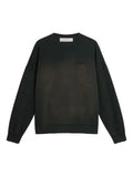 Golden Goose sweatshirt in worn black cotton with logo embroidery