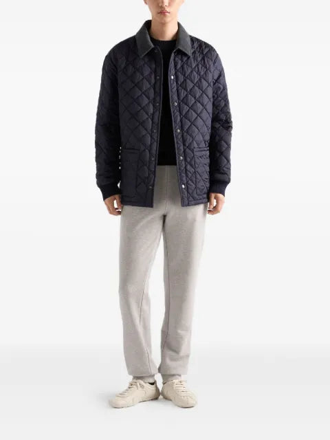 Prada diamond-quilted corduroy-collar jacket
