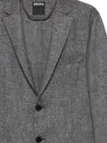 Zegna buttoned herringbone-pattern blazer