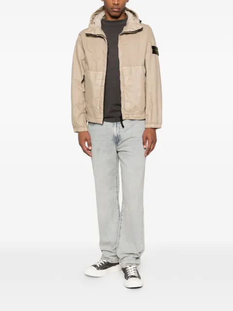 Stone Island 4100053 organic-look nylon panama-tc hooded jacket