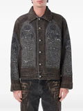 Who Decides War distressed Cathedral-patch denim jacket