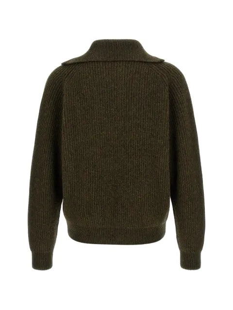 Jil Sander ribbed half-zip sweater
