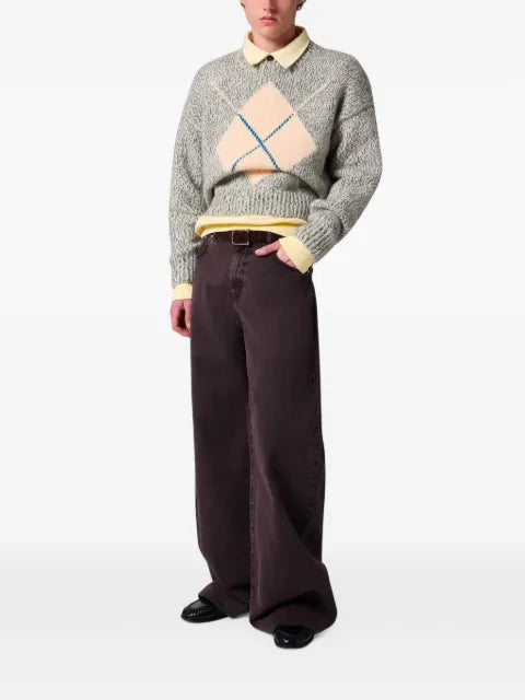 MSGM logo-embroidered polo-collar sweater