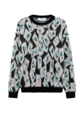 MSGM geometric-pattern mohair-blend sweater