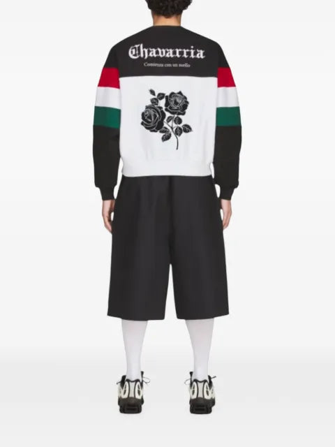 Willy Chavarria logo-embroidered colour-block sweatshirt