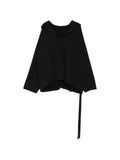 Rick Owens DRKSHDW V-neck asymmetric hoodie