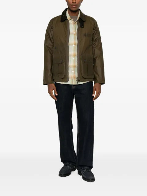 Barbour corduroy-collar zip-fastening jacket