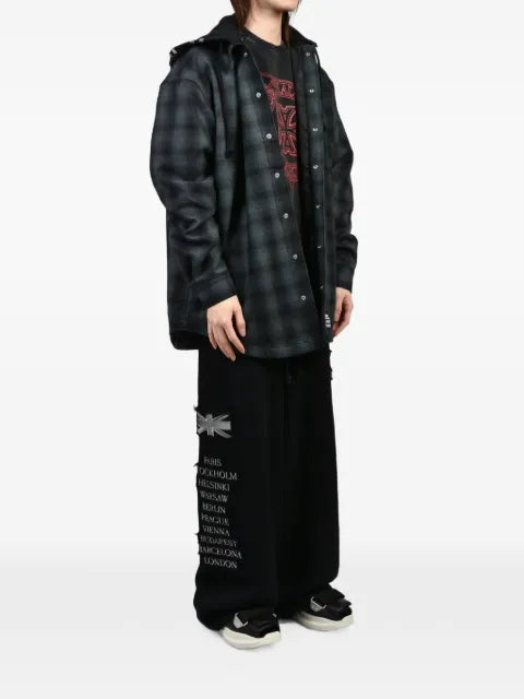ALICE HOLLYWOOD oversize hooded flannel shirt jacket