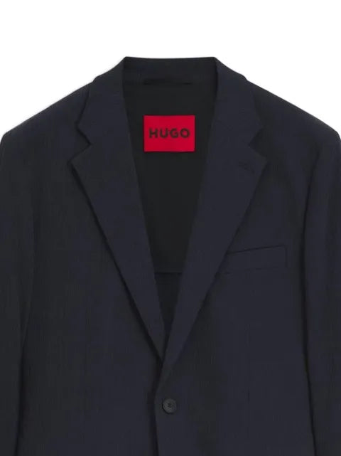HUGO slim-fit suit jacket in performance-stretch seersucker