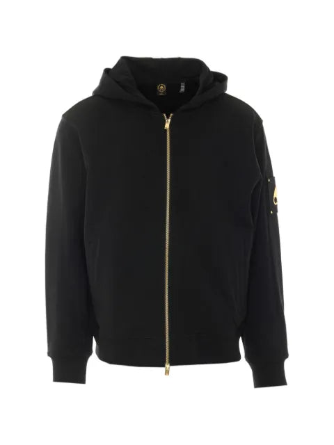 Moose Knuckles logo-plaque zip-up hoodie