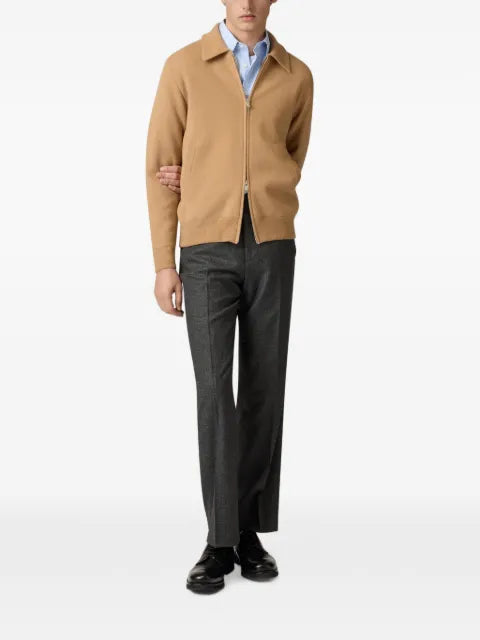 Lardini zip-up knitted bomber jacket