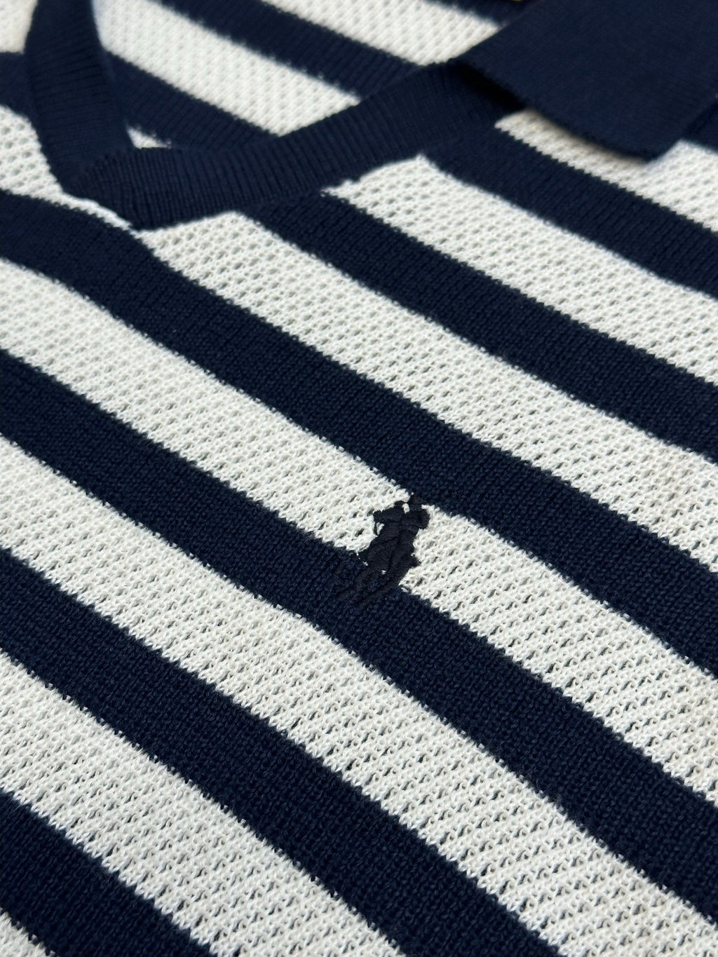 Polo Ralph Lauren Men’s Striped Mesh‑Knit Short‑Sleeve Polo Shirt With Pony Embroidery