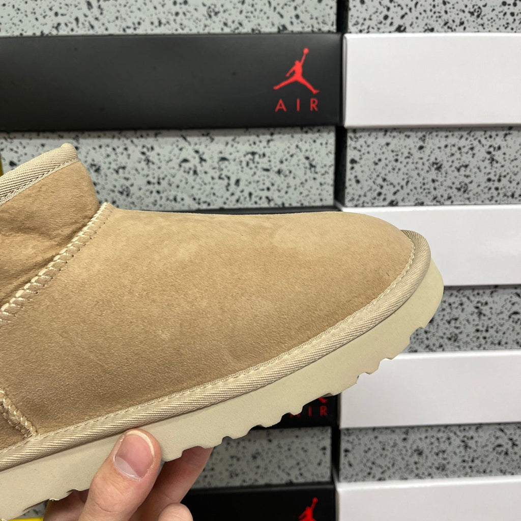 UGG Classic Ultra Mini Platform Women's Boot – Suede Ankle Boot with Cream Shearling Lining, Tonal Pull Loop & Chunky Platform Sole in Sand