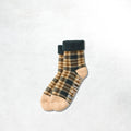 Rototo Check Comfy Room Sock: Forest Green / Beige