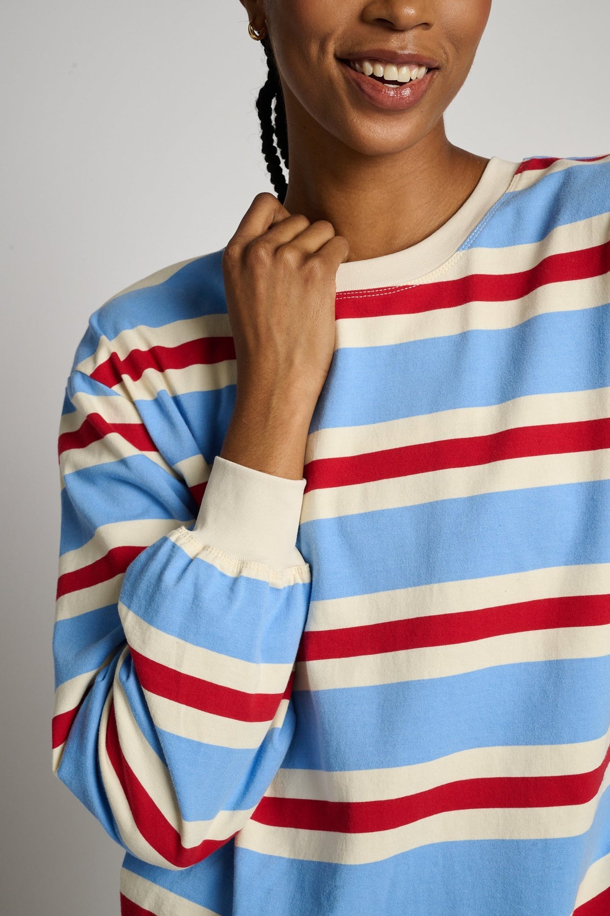 Striped Cotton Jersey Short Long Sleeve