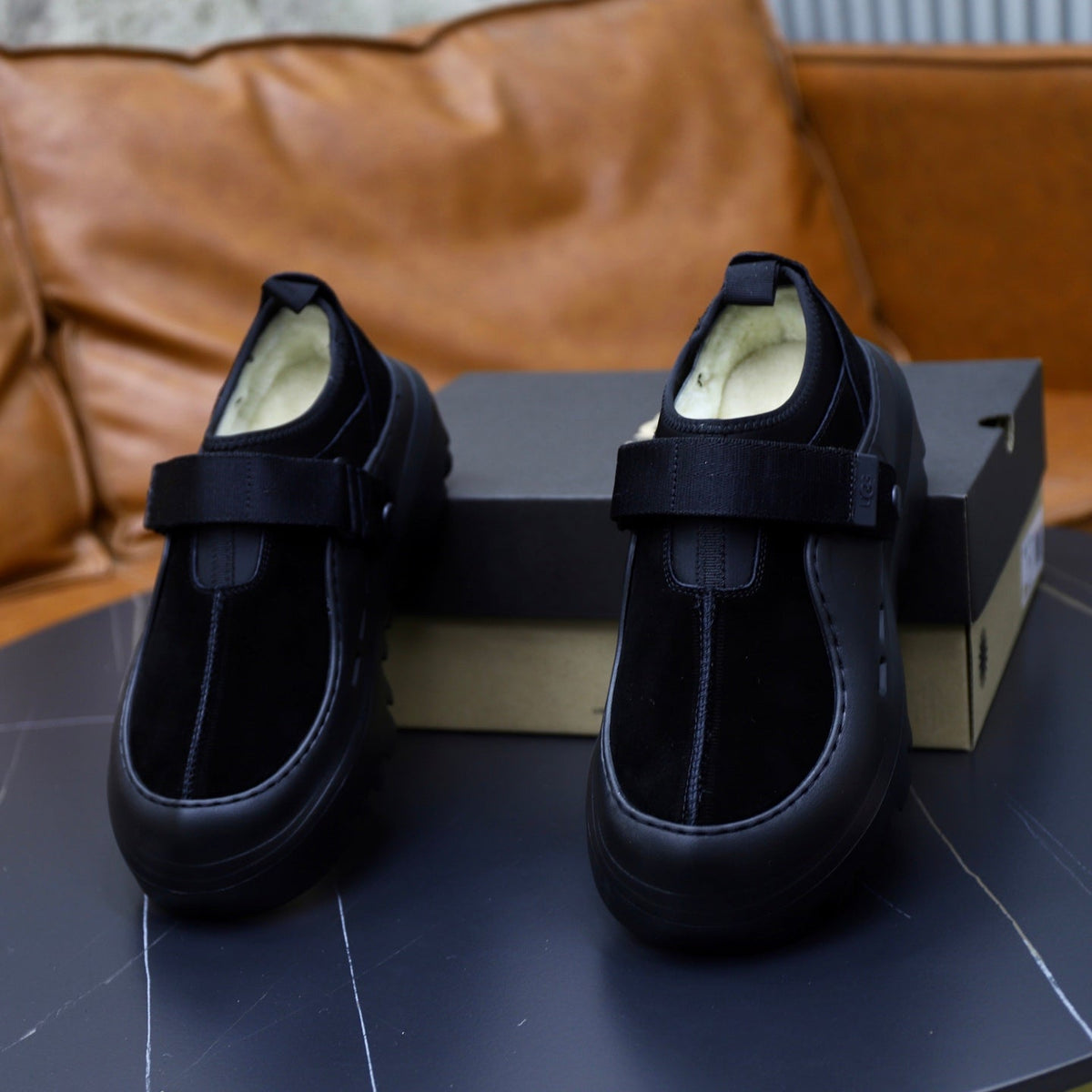UGG Black Strap Platform Casual Shoes