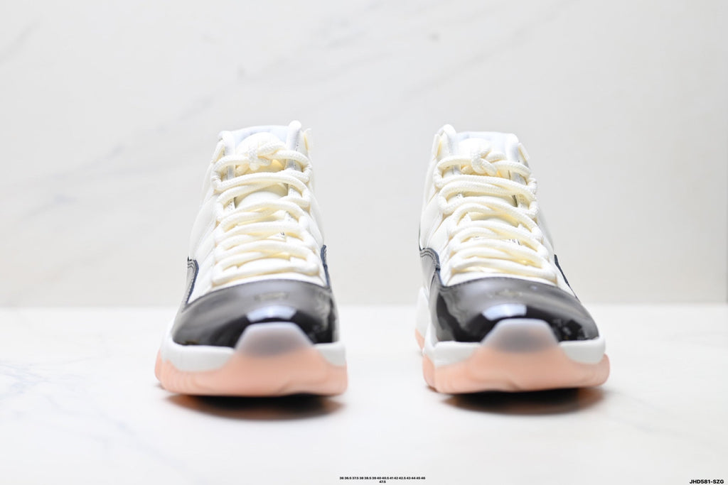 Air Jordan 11 Retro White Black and Pink Unisex Sneakers Style 21