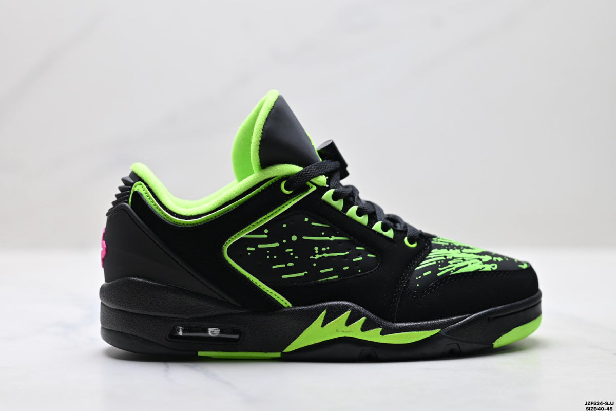 Air Jordan 5 Low Black Electric Green Sneakers