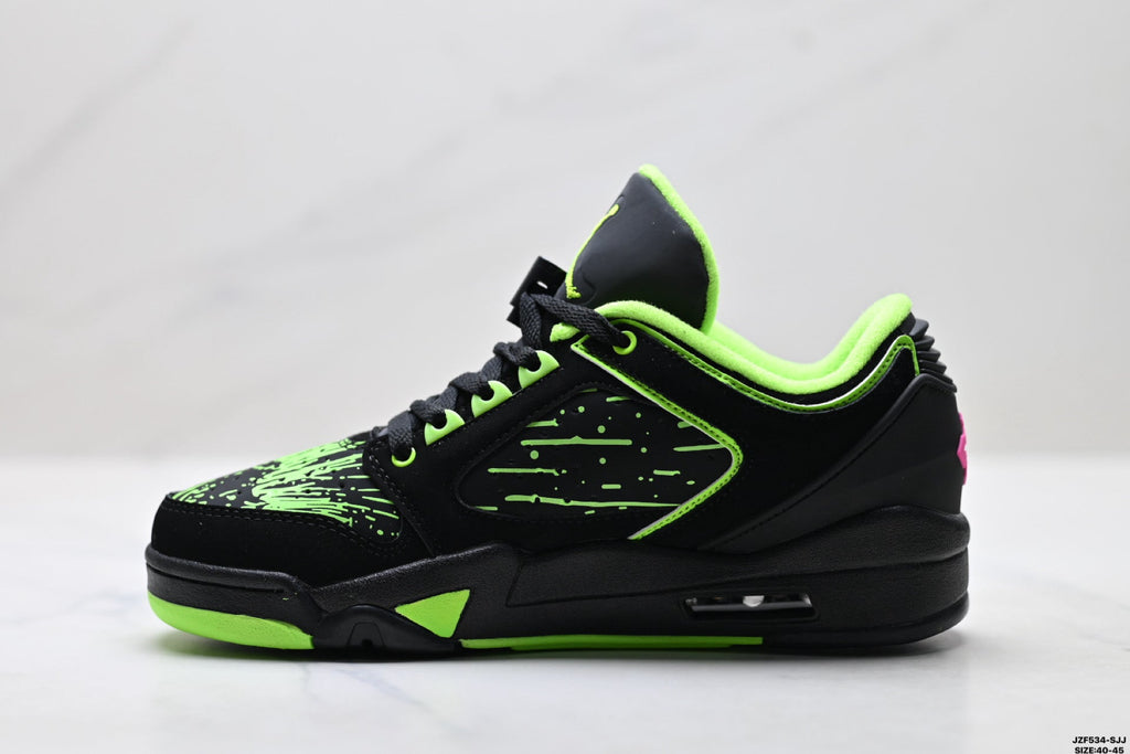 Air Jordan 5 Low Black Electric Green Sneakers