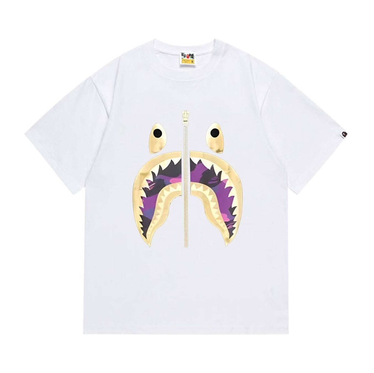 BAPE Shark Mouth Zipper Graphic T-Shirt