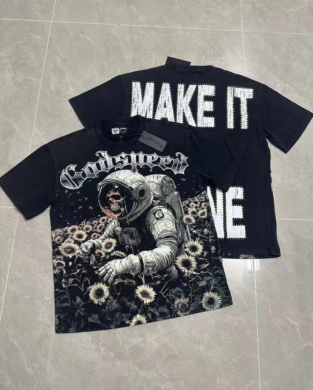 Godspeed Astronaut Sunflower Graphic T-Shirt