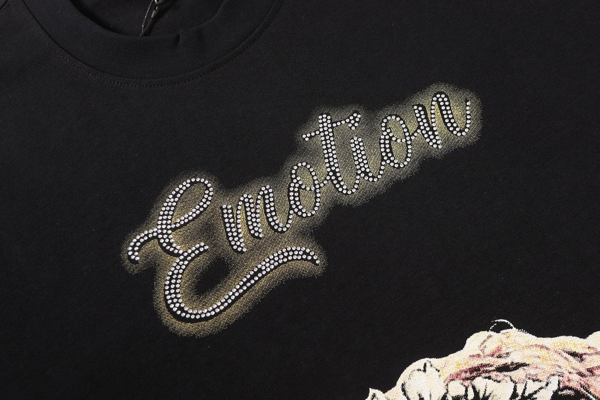 MIXED EMOTION Angel Graphic Pearl-Sleeve T-Shirt