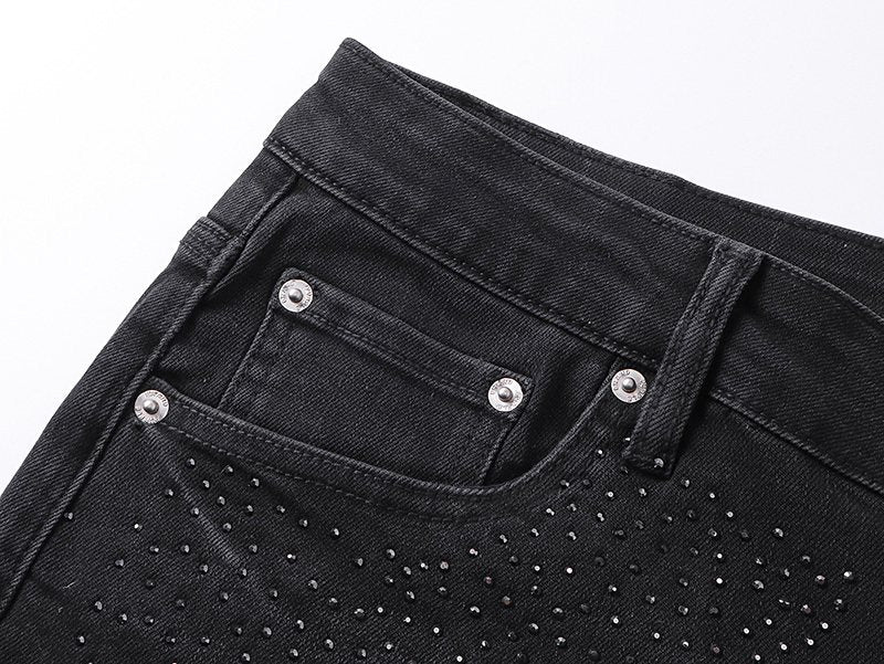 Purple Brand Rhinestone Flare Jeans
