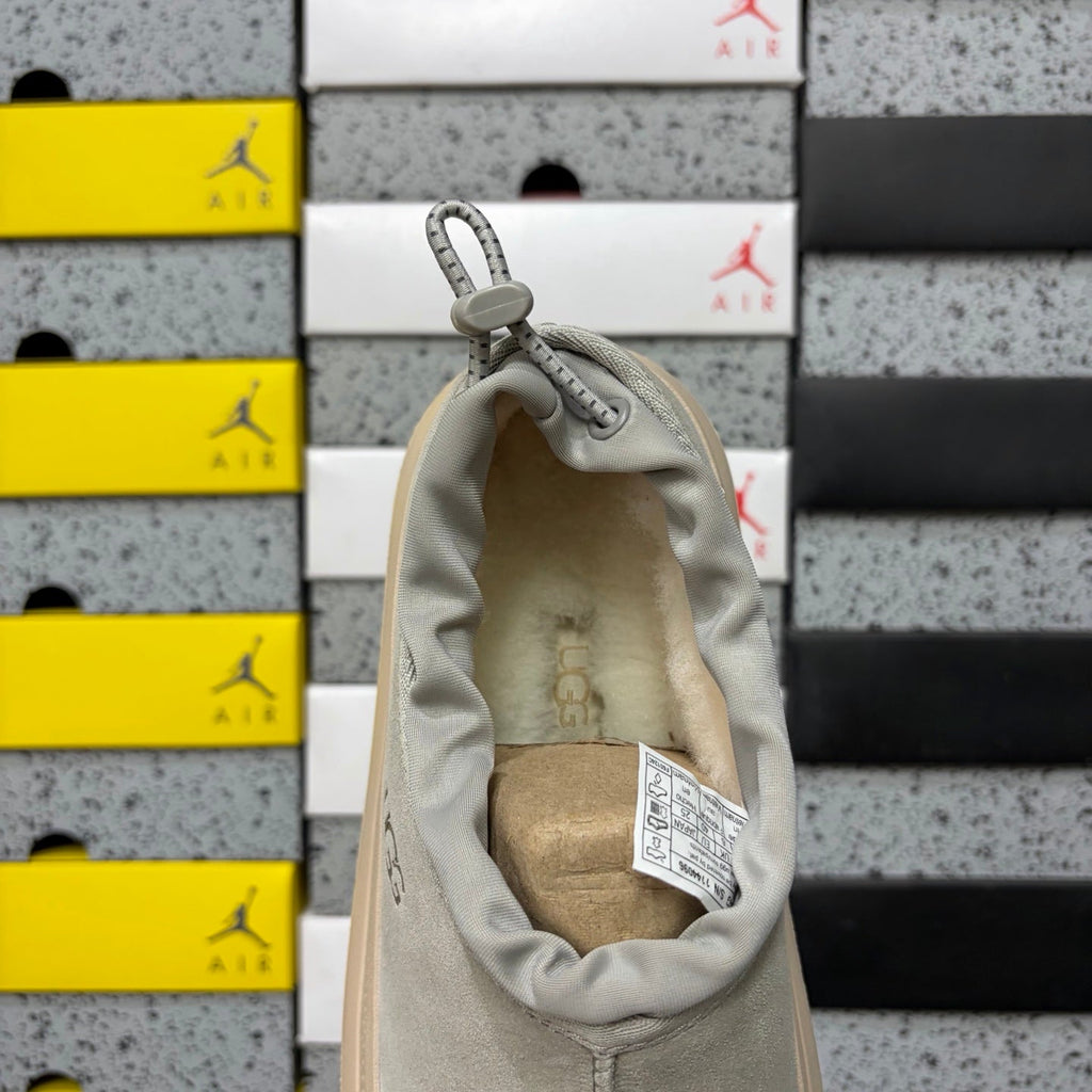 UGG Tasman X Platform Slip-On – Suede Clog with Shearling Lining, Paracord Toggle & Tonal Chunky Platform Sole in Sand