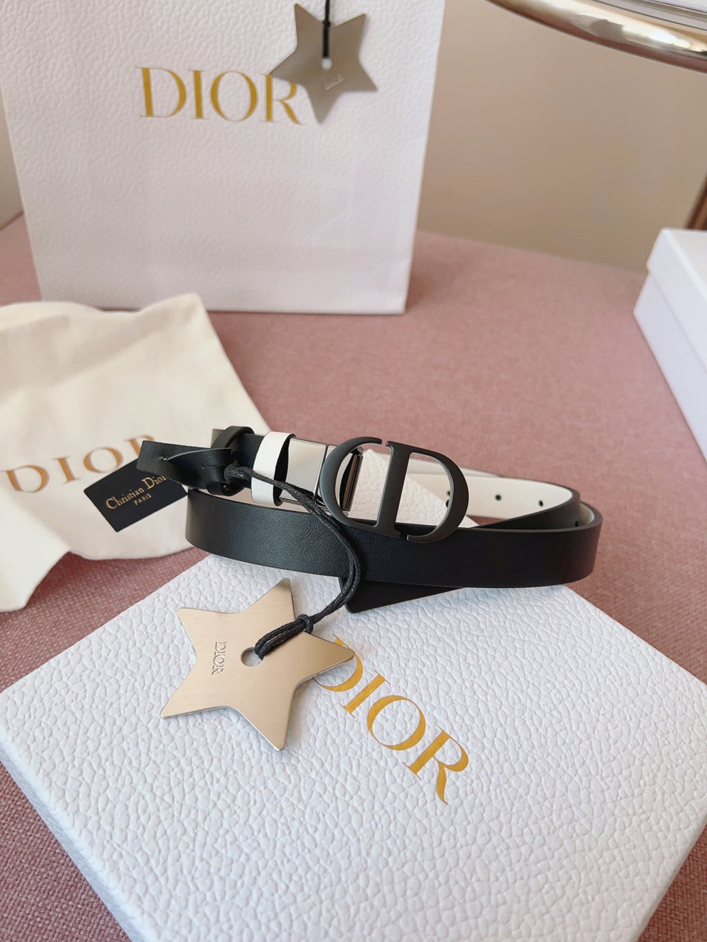 DIOR 25S BELT 20 MM IN BLACK CALFSKIN 618008