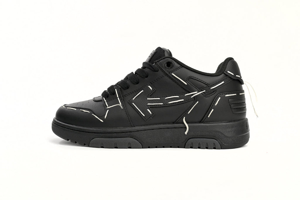 Off White Out Of Office OOO Low Tops Sartorial Stitching Black Black OMIA189S 23LEA014 1010/OMIA189S23LEA0141010