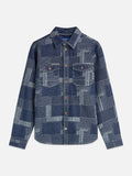 S&S Denim Patchwork Relaxed-Fit Overshirt