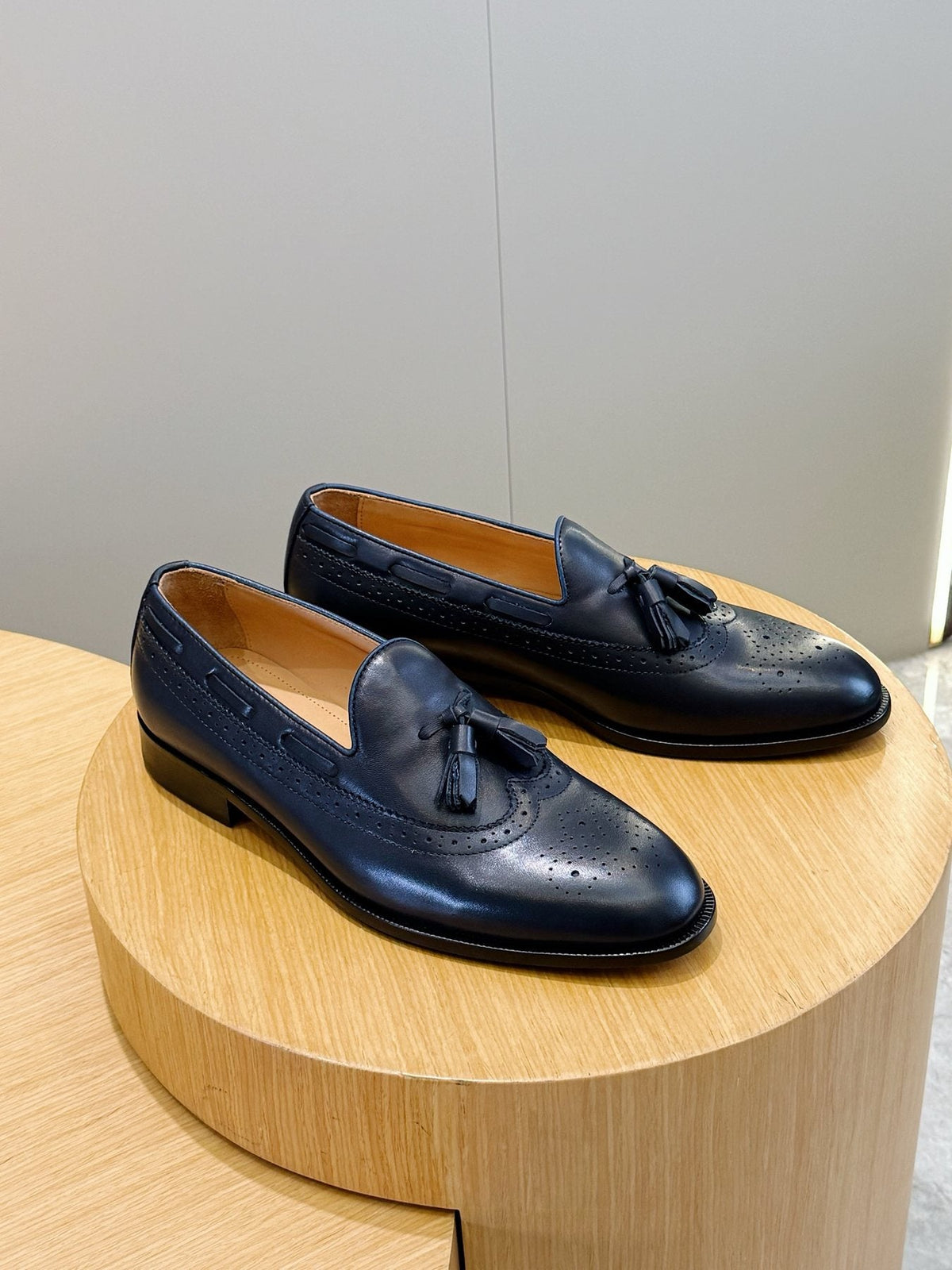 Loro Piana Navy Blue Tassel Loafers