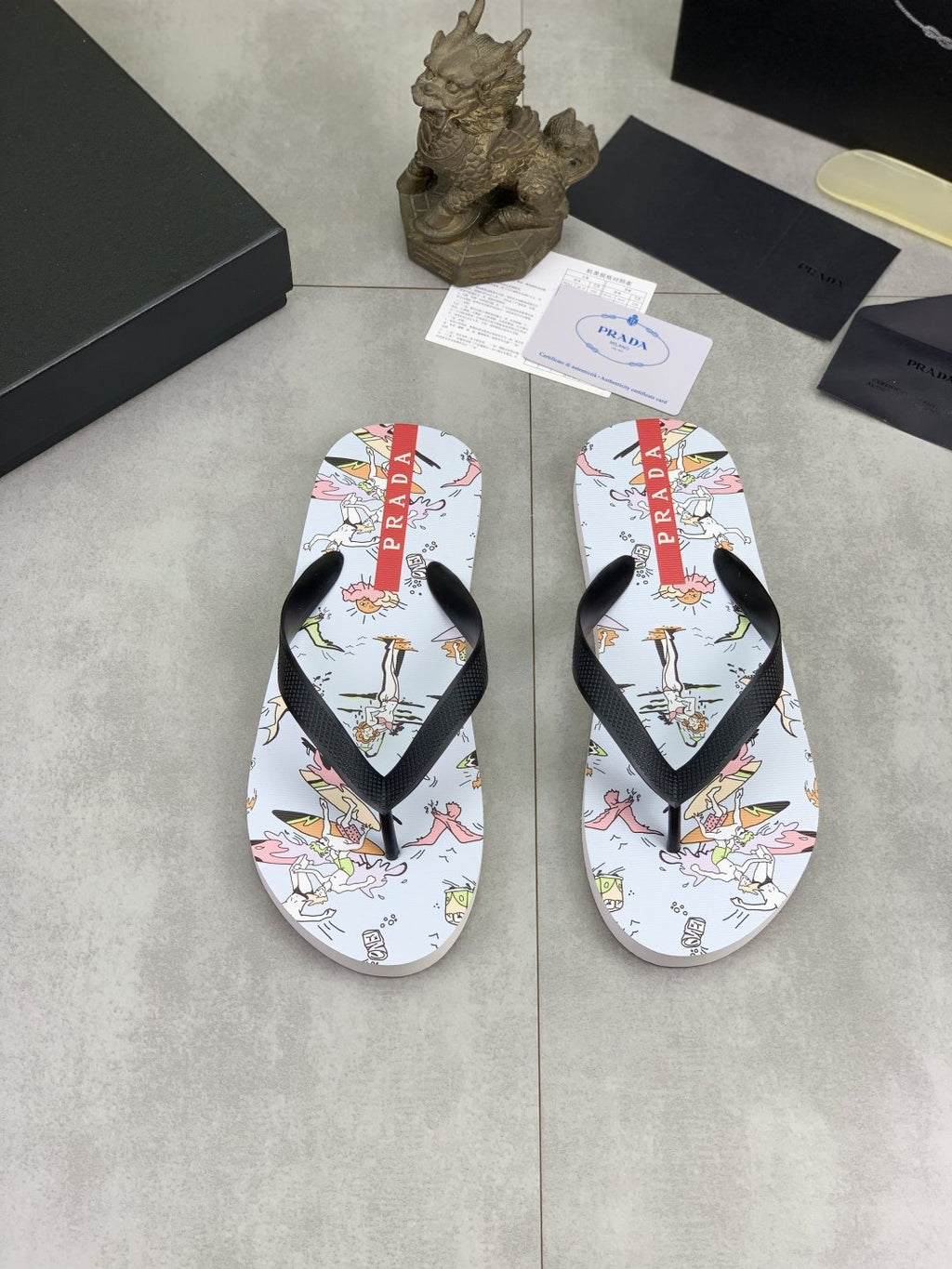 Prada Printed Thong Flip-Flops