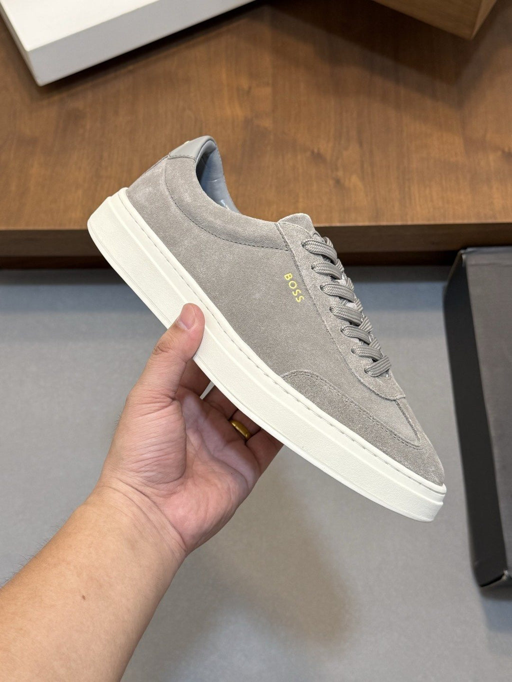 BOSS Leather Low-Top Sneakers