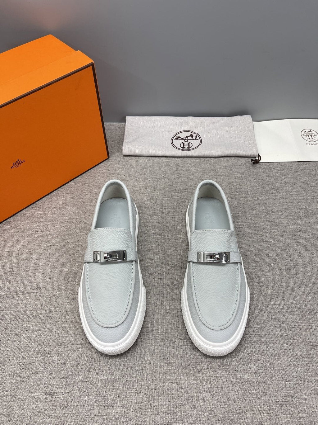 Hermès Textured Bar Loafers
