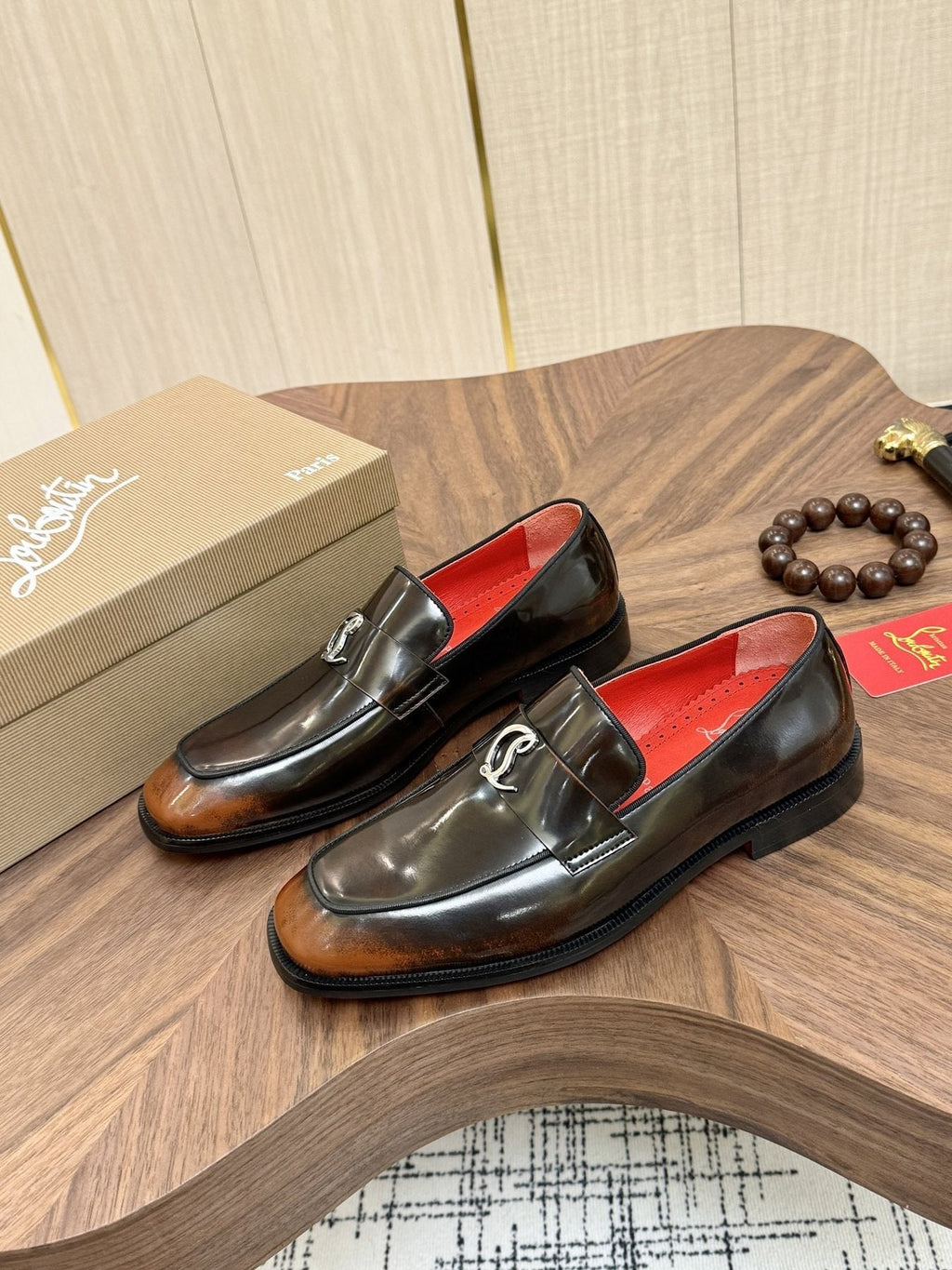 Christian Louboutin Black Hardware Loafers