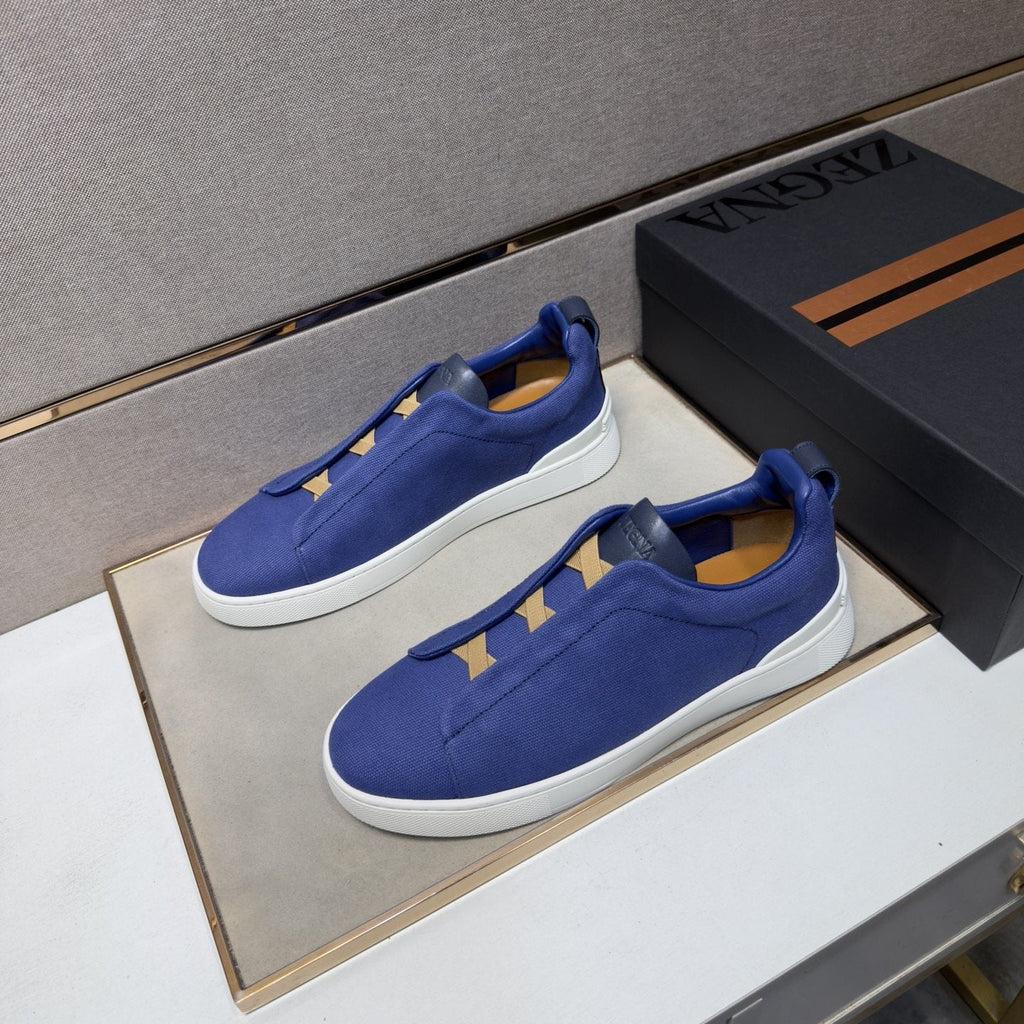 Zegna Men's Tan Accent Low-Top Sneakers