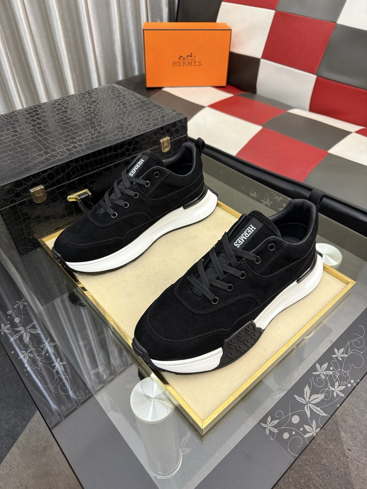 Hermès Layered Low-Top Sneakers