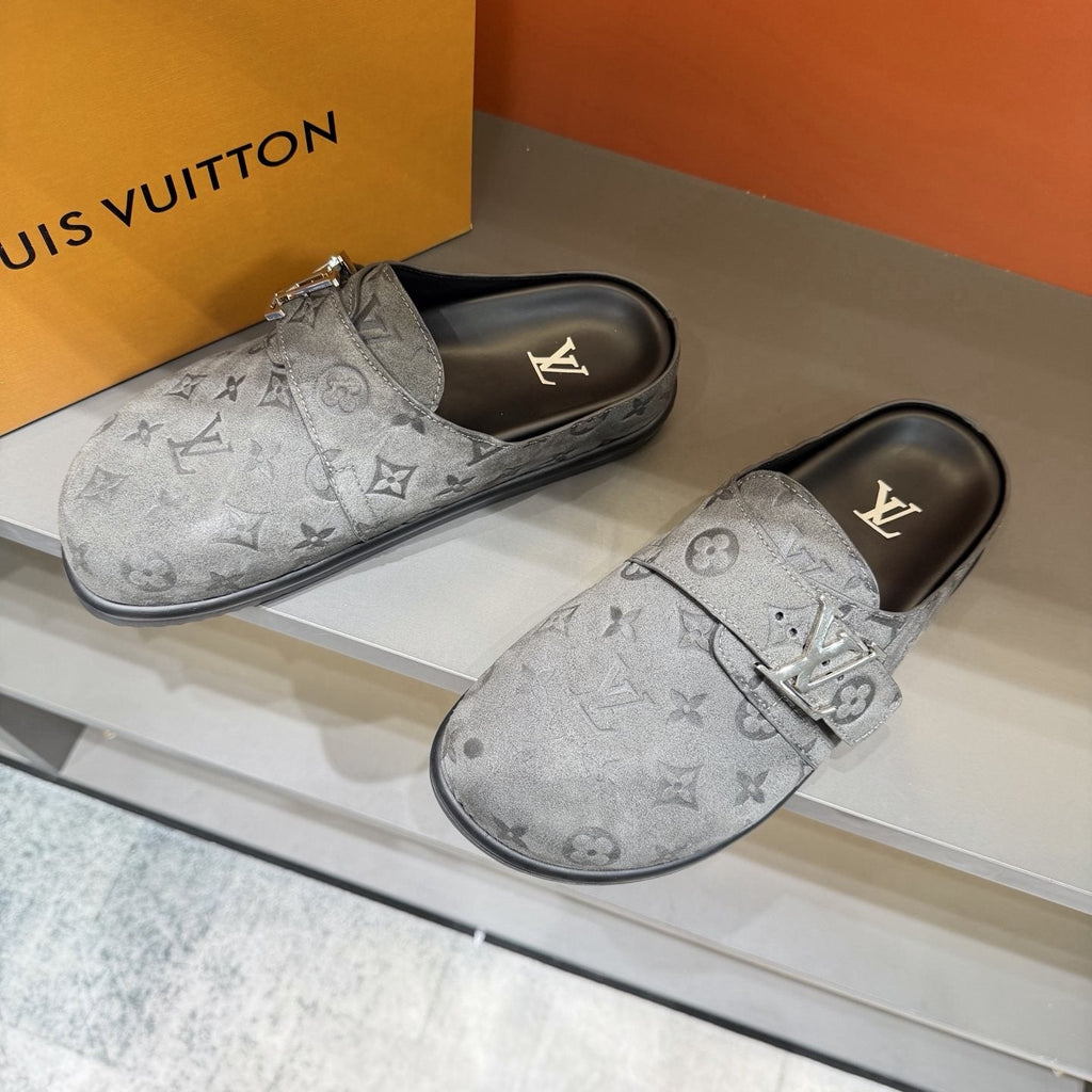 Louis Vuitton Men's Embossed Buckle Slide Sandals